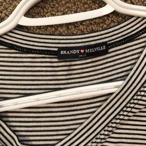 Brandy Melville stripped black and white top soft